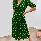 Vivienne Polka Dot V-Neck Dress