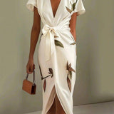 Callista Wrap Dress With Tie Belt