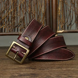 Dalton Genuine Leather Brass Buckle Belt