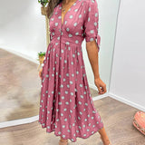 Vivienne Polka Dot V-Neck Dress
