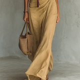 Savina Lapel Long Sleeve Belted Maxi Dress