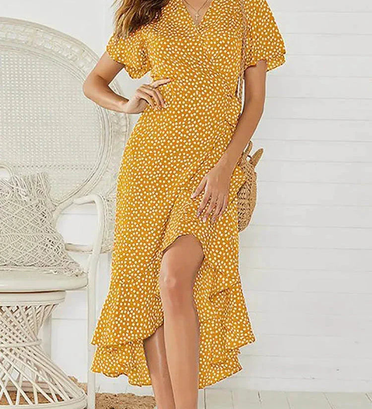 Valeria Floral V-Neck Maxi Dress