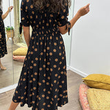 Vivienne Polka Dot V-Neck Dress